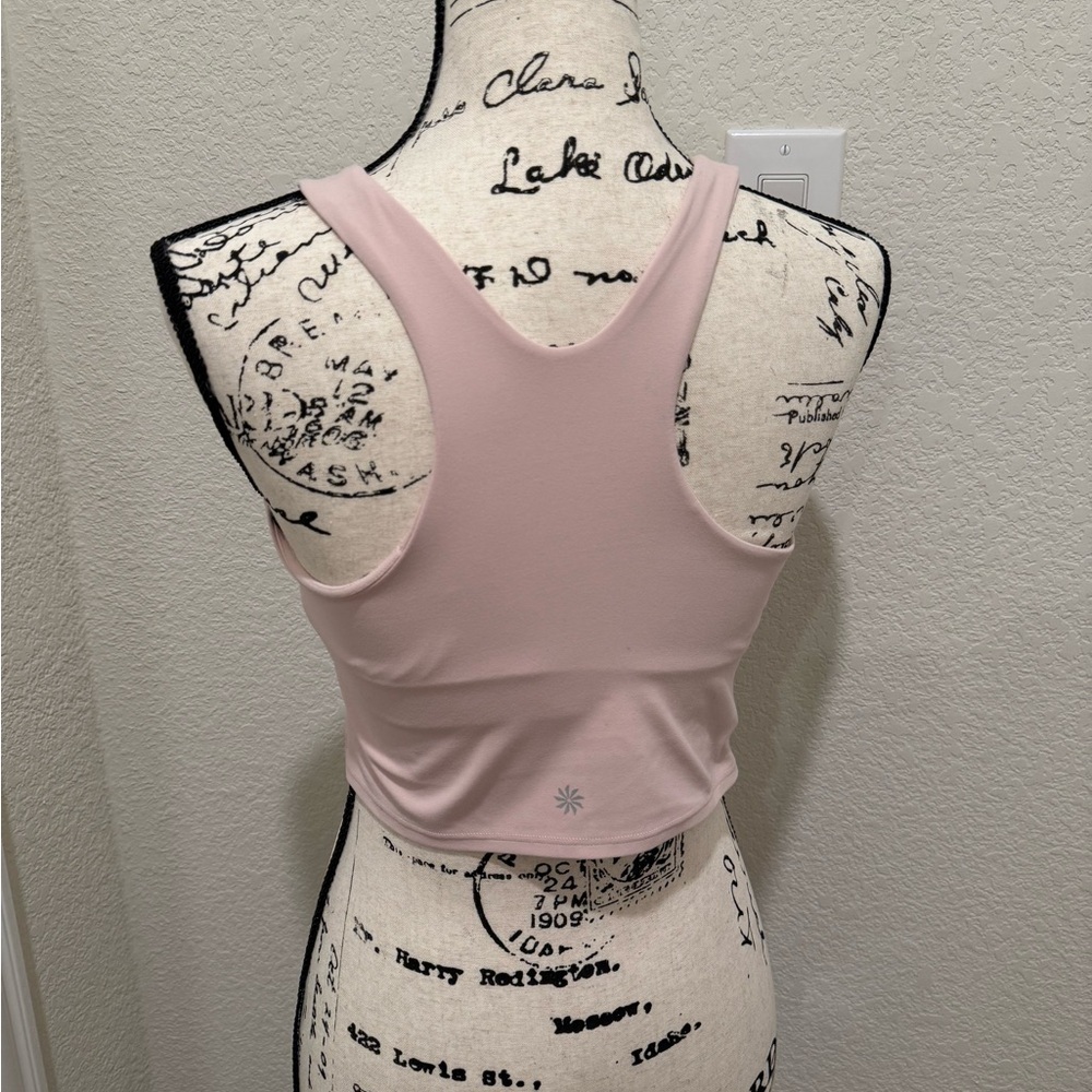 Athleta Light Pink longline high neck bra tank sz M - Picture 3 of 5